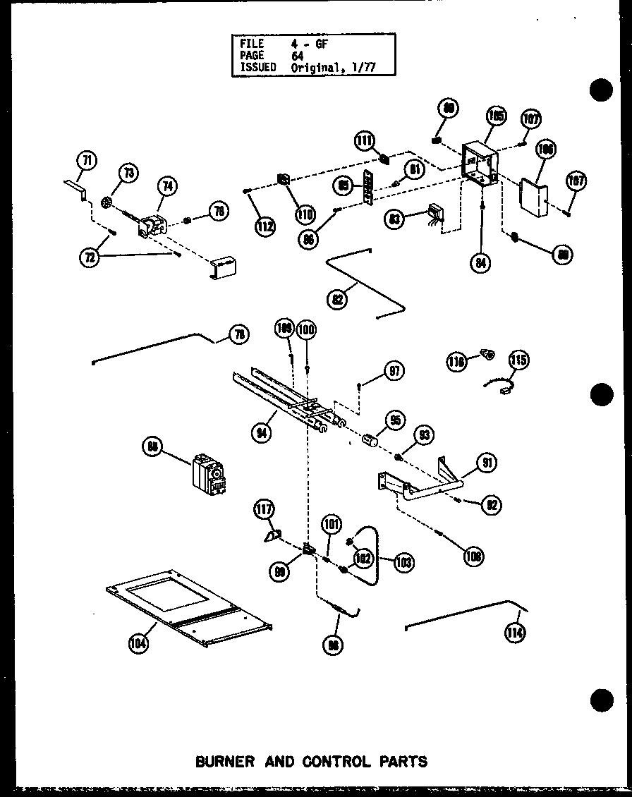 Amana GH105DE/P96421-6F burner and control parts (gh160de-r3.5/p96420-16f) diagram