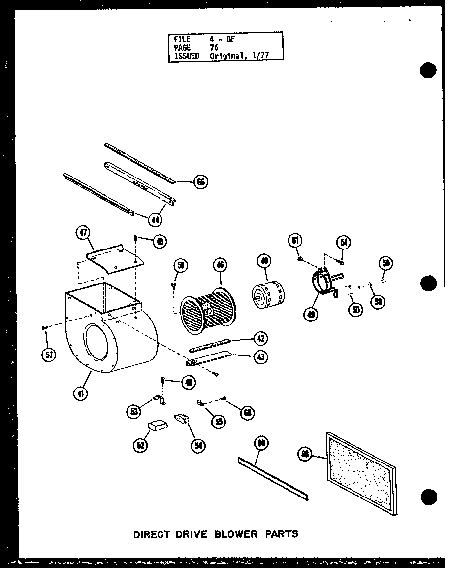 Amana GH105DE/P96421-6F direct drive blower parts diagram