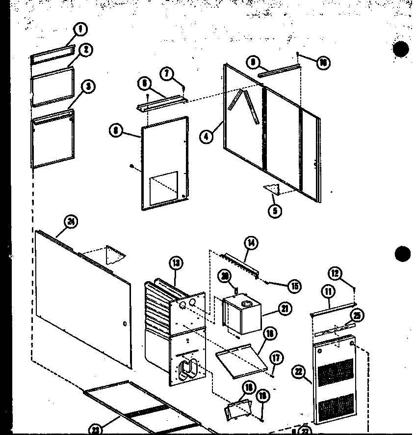 Amana GL200F-R5/P96381-11F cabinet parts diagram