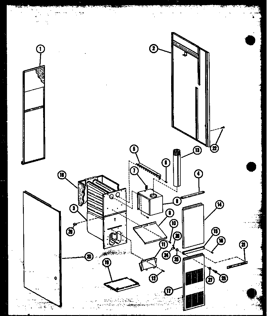 Amana GC105DJ-3/P96455-5F cabinet parts (gc65dj-2/p96455-1f) (gc80dj/p96455-2f) (gc80dj-3/p96455-3f) (gc105dj/p96455-4f) (gc105dj-3/p96455-5f) (gc120dj/p96455-6f) (gc120dj-3.5/p96455-7f) (gc140dj-4/p96455-8f) diagram