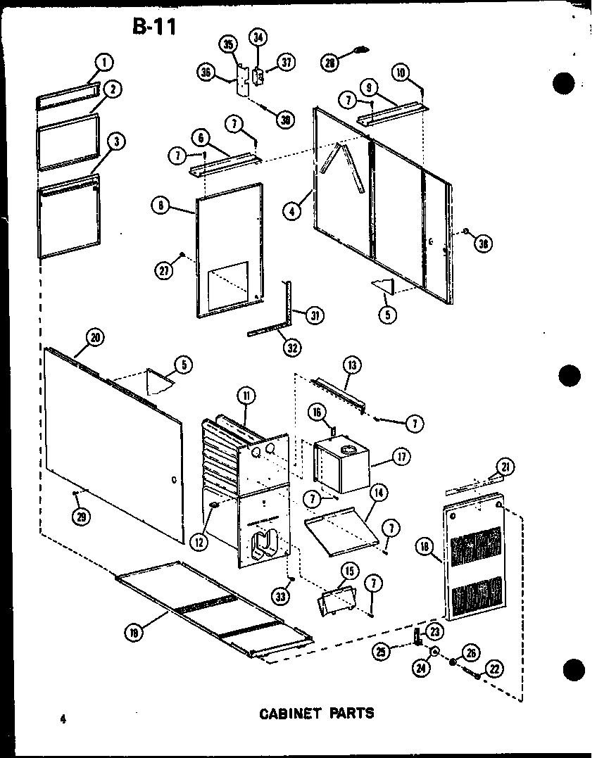 Amana GLE200M-R5/P96598-5F cabinet parts diagram