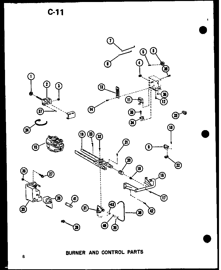 Amana GCE80DM/P96597-2F burner and control parts diagram