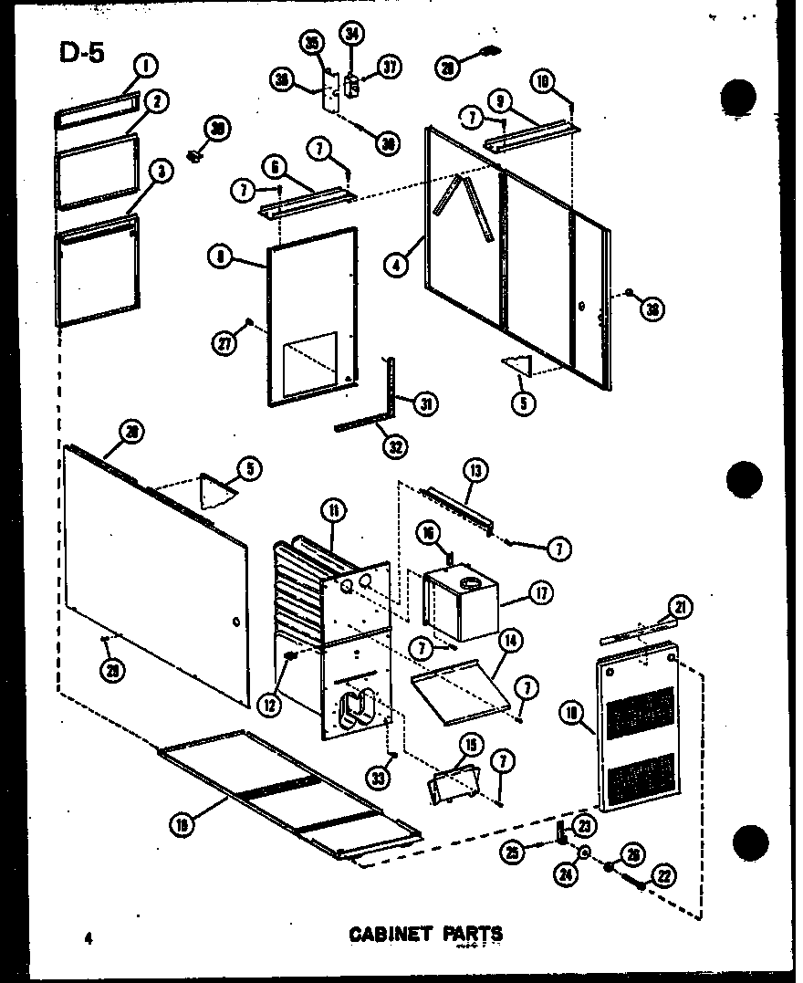 Amana GLE160M-R4/P96598-9F cabinet parts diagram