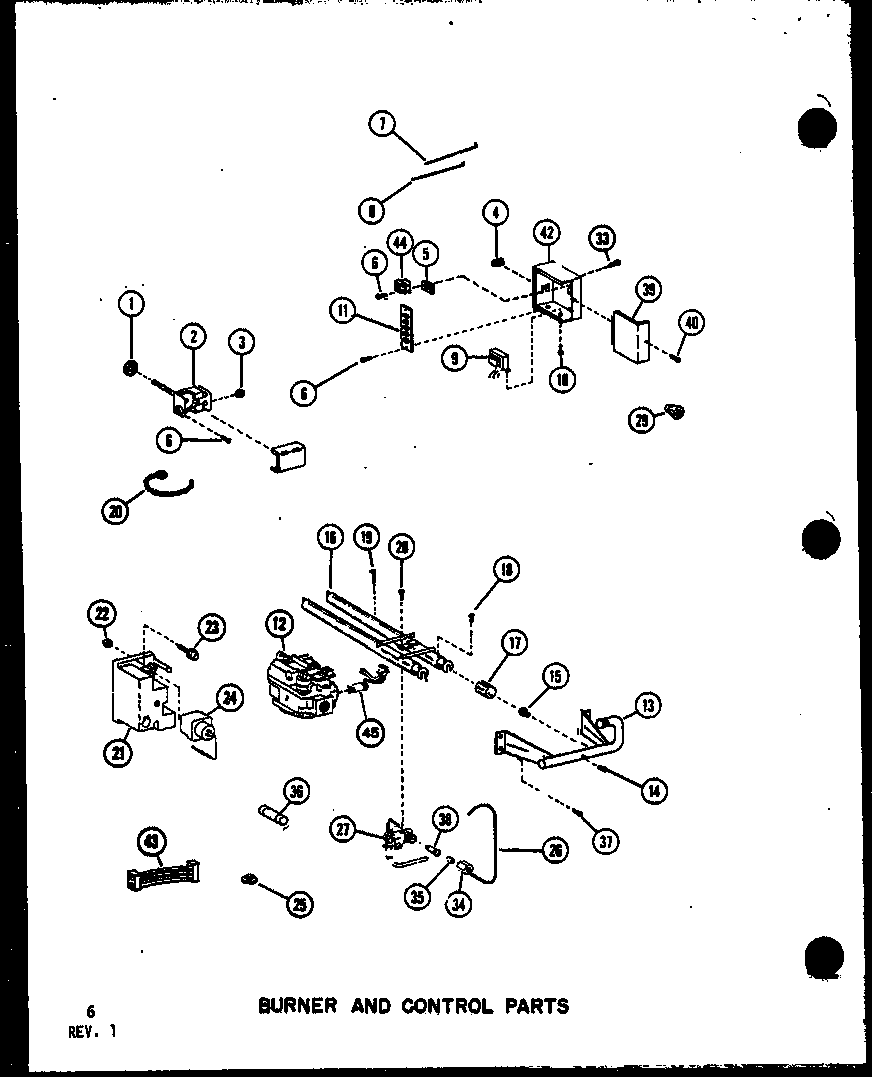 Amana GLE160M-R4/P96598-9F burner and control parts diagram