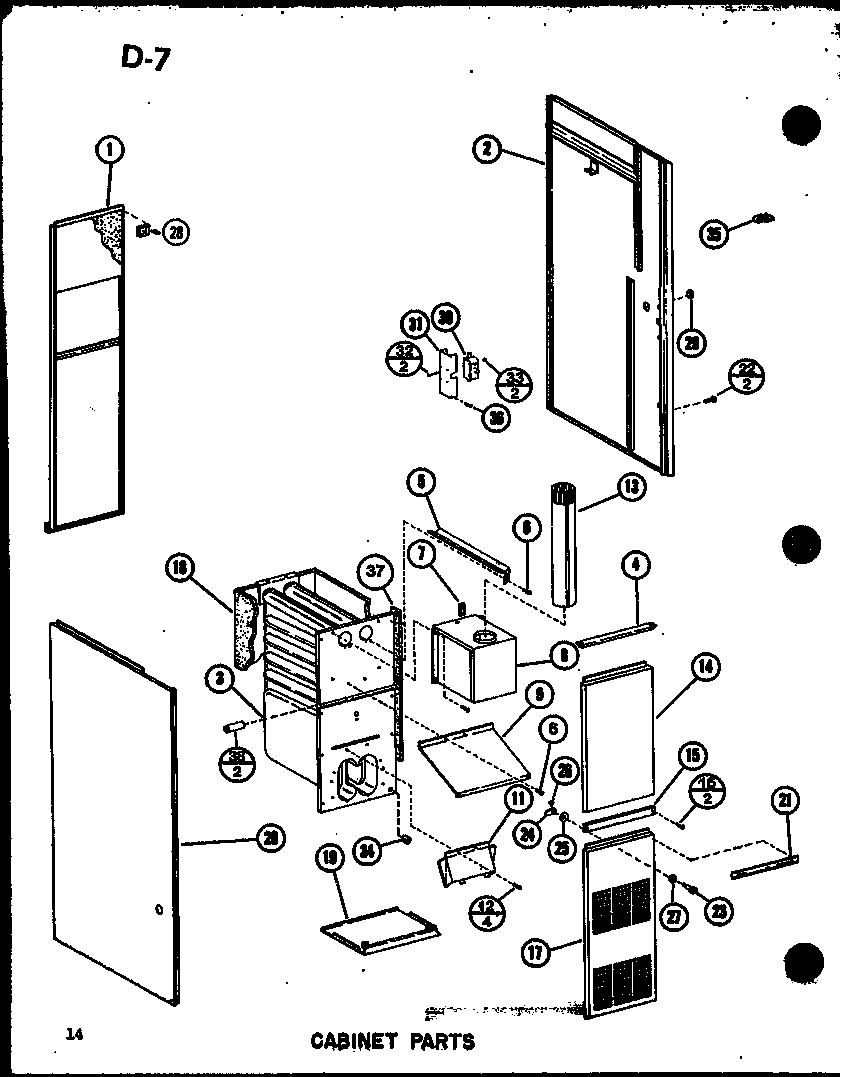 Amana GC65DN-2/P68838-1F cabinet parts (gc65dn-2/p68838-1f) (gc80dn-3/p68838-2f) (gc105dn-3/p68838-3f) (gc120dn-3.5/p68838-4f) (gc140dn-4/p68838-5f) diagram