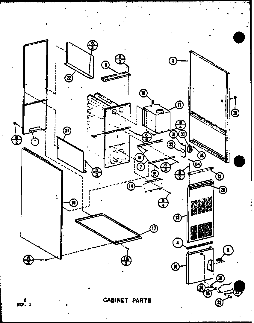 Amana GH120DN5/P6883609F cabinet parts (gh65dn/p6883601f) (gh80dn/p6883602f) (gh105dn/p6883605f) (gh120dn/p6883607f) (gh120dn4/p6883608f) (gh140dn/p6883610f) diagram