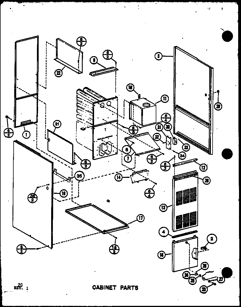 Amana GH120DN5/P6883609F cabinet parts (gh80dn2/p6883603f) (gh80dn3/p6883604f) (gh105dn3/p6883606f) diagram