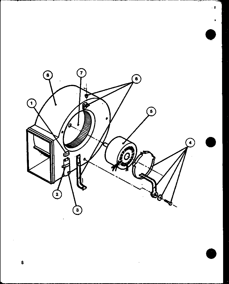 Amana GS120DN5/P9661208F blower assembly diagram