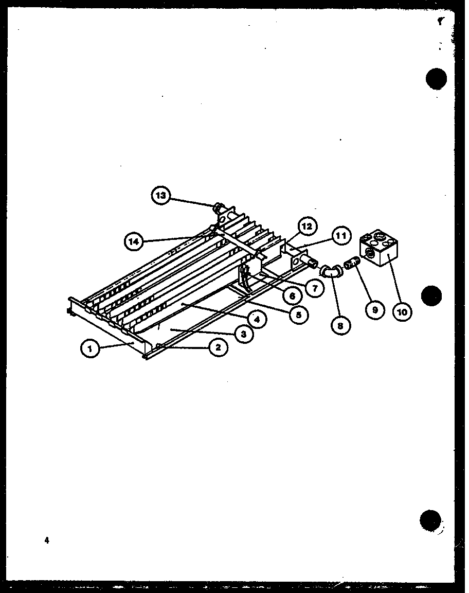 Amana GSE60DN3/P9991305F gas burners and manifold diagram