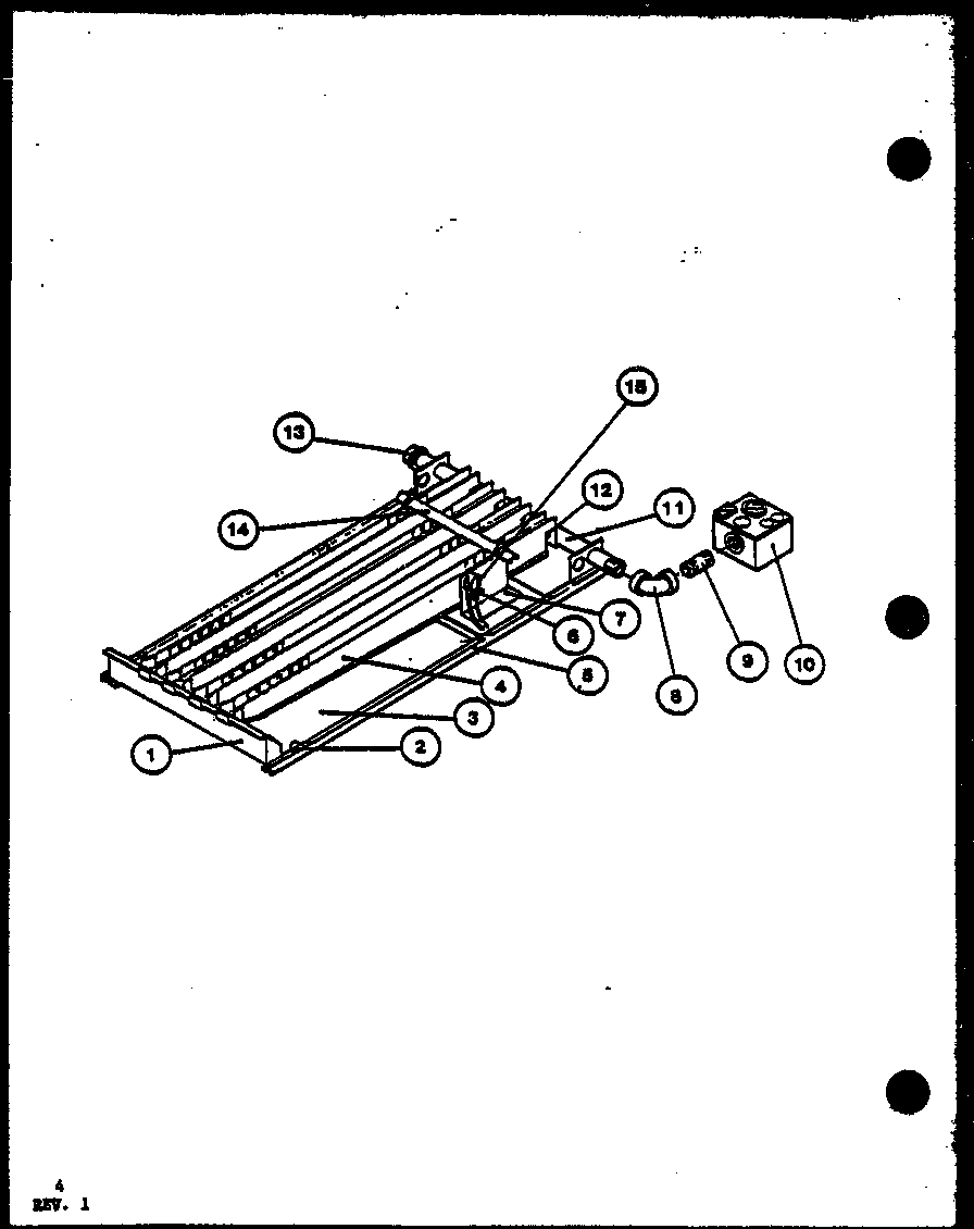 Amana GS120DN5/P9824203F gas burners and manifold diagram