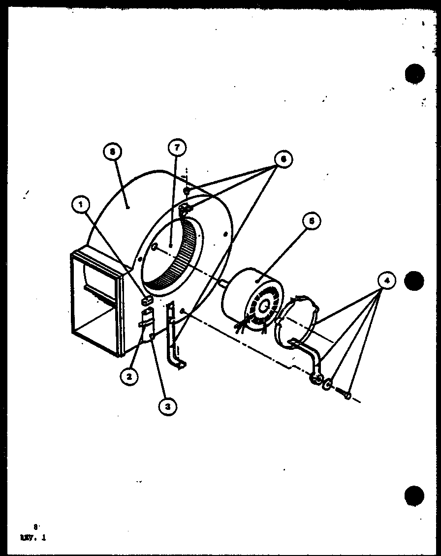Amana GS120DN5/P9824203F blower assembly diagram