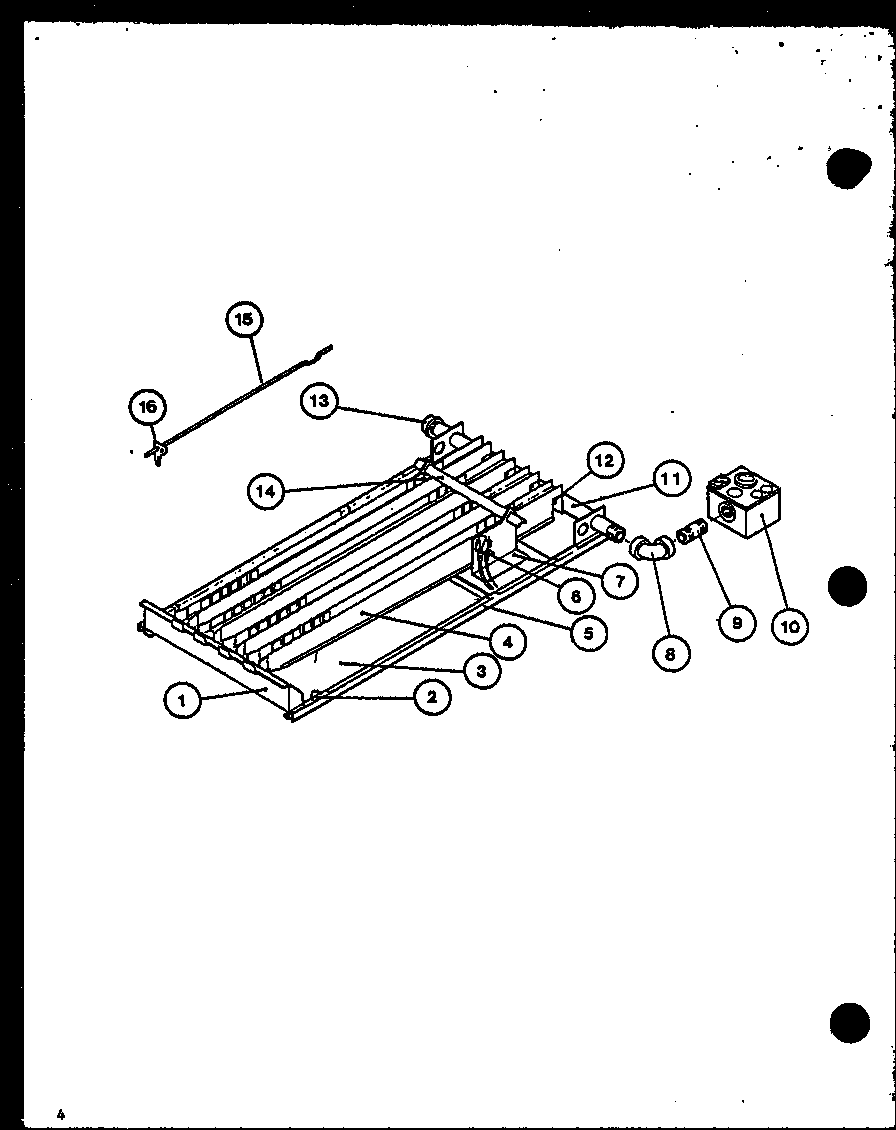 Amana GSE50DN3X/P9991310F gas burners and manifold diagram