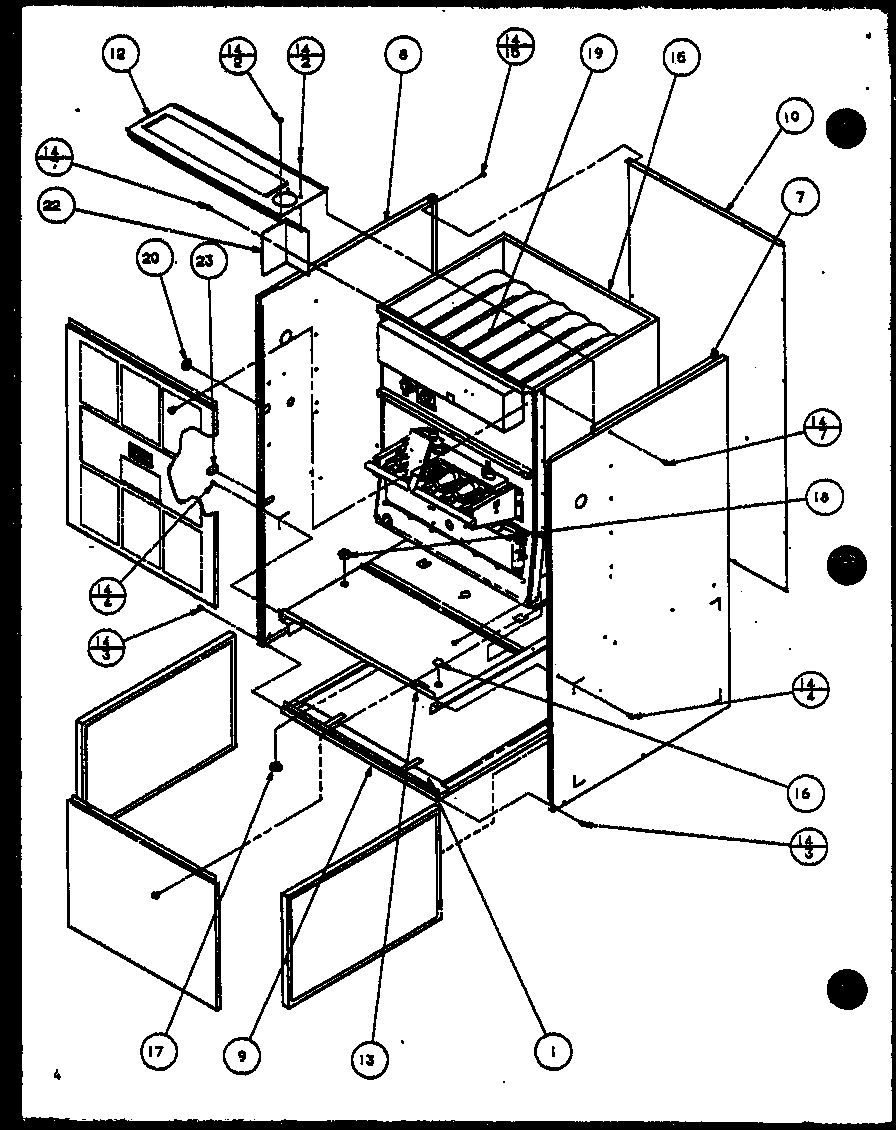 Amana GHN70A30/P9961502F cabinet assembly diagram