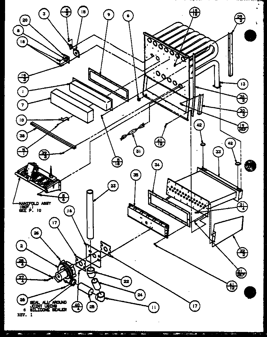 Amana GHN70A30/P9961502F collector box assembly diagram
