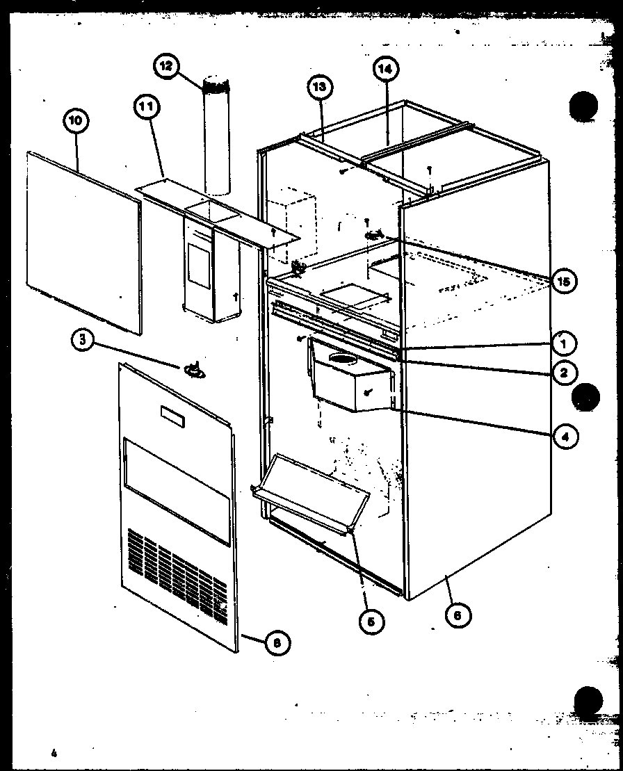 Amana GC100-3/P9806103F cabinet assembly diagram