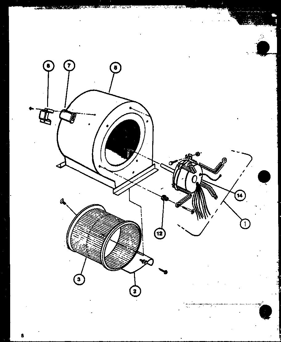 Amana GC100-3/P9806103F blower assembly diagram