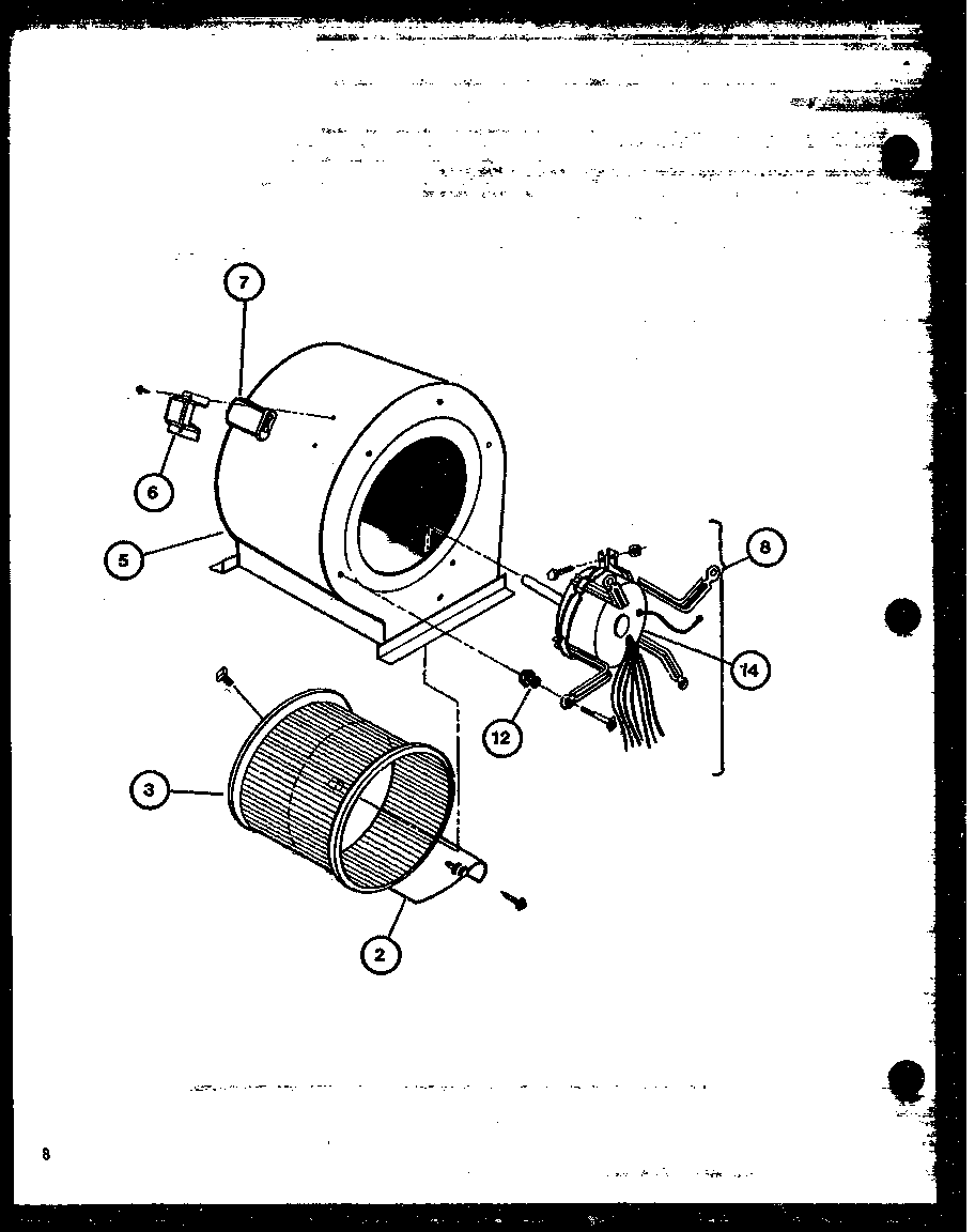 Amana GCE753/P9806107F blower assembly diagram