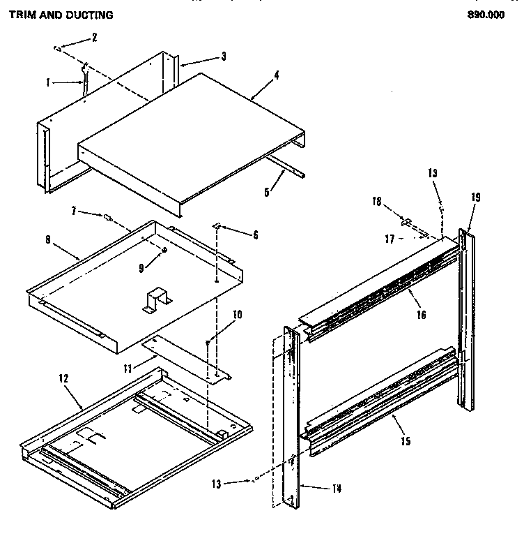 Amana 890.000 trim and ducting diagram