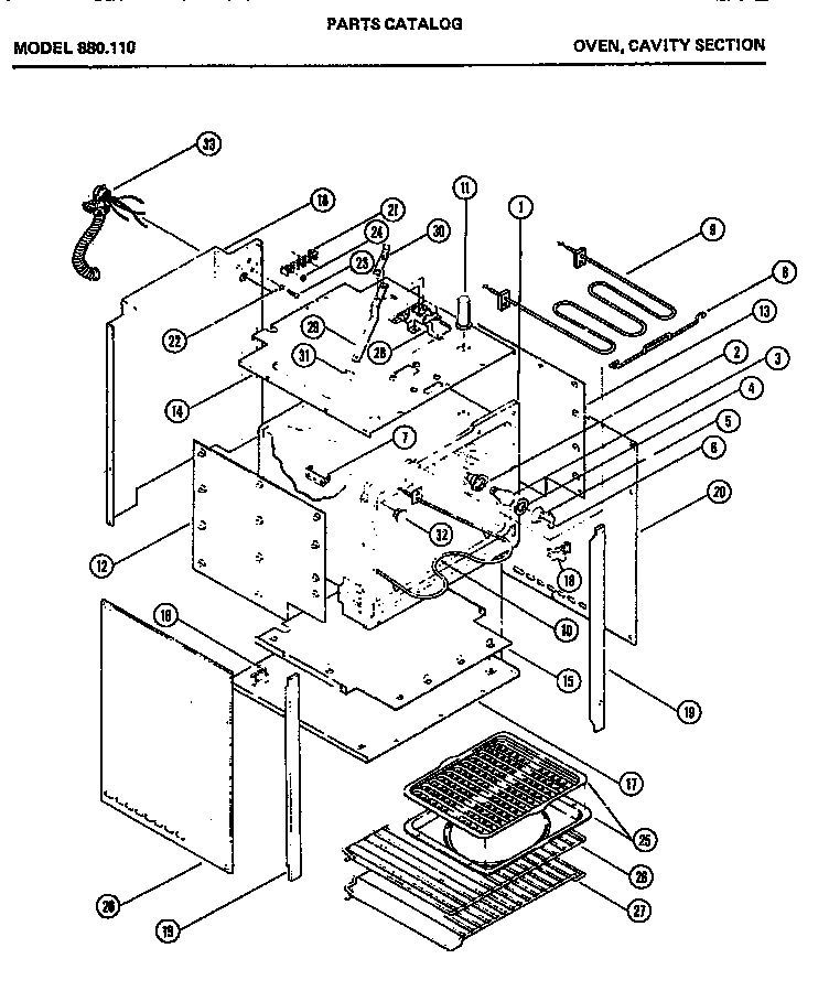Amana 880.110 oven cavity diagram