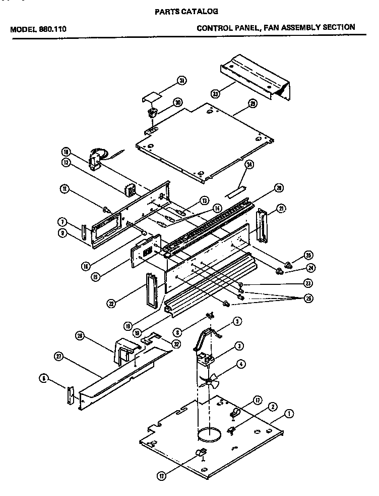 Amana 880.110 control panel diagram