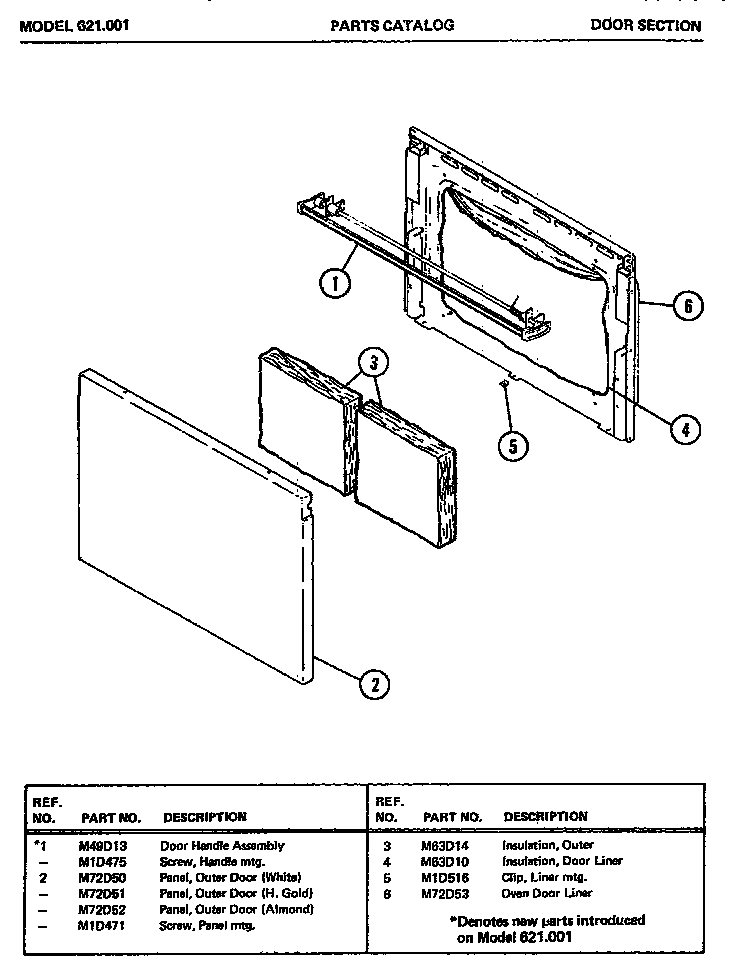 Amana 621.001 door section (621.001) diagram