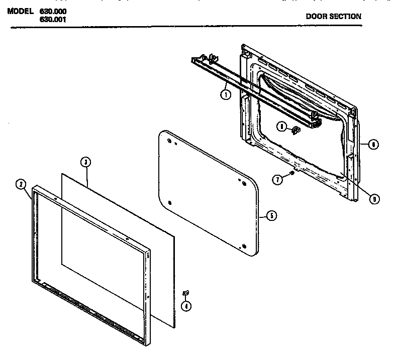 Amana 630.001 door section (630.000) (630.001) diagram