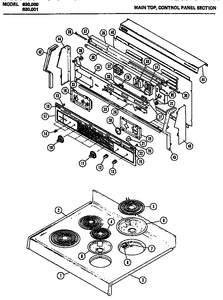 Amana 630.001 main top (630.000) (630.001) diagram
