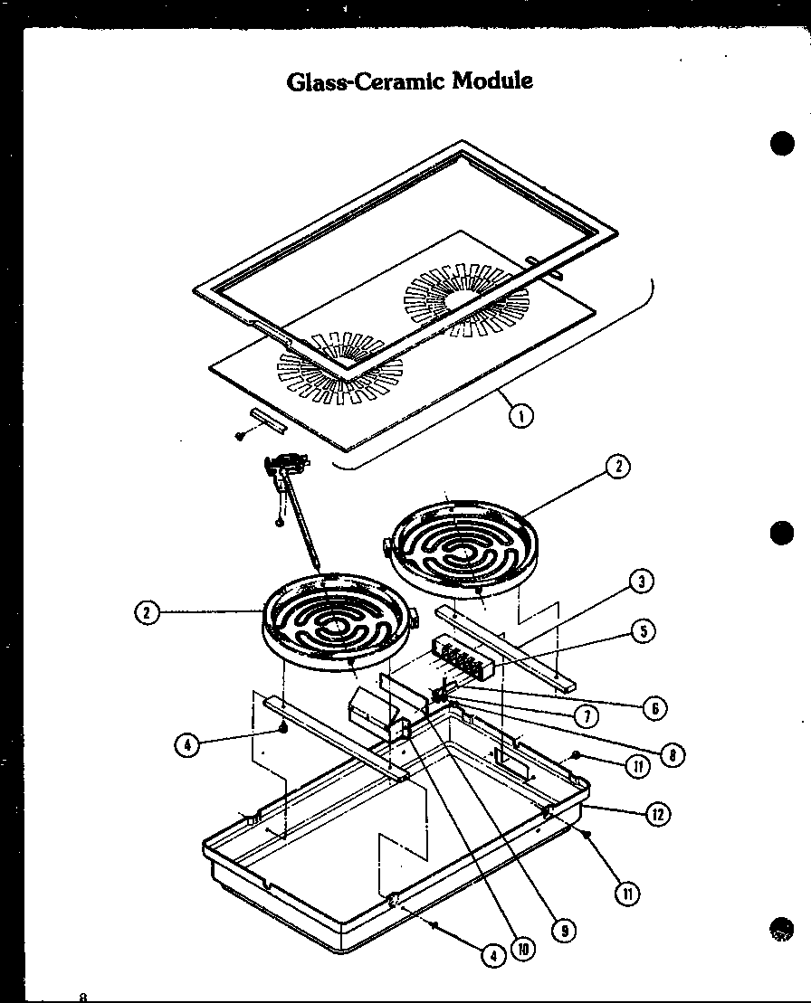 Amana AKD-1B/P85558-3S glass-ceramic module (cc-2/p27271-2s) (cc-2/p27271-8s) diagram