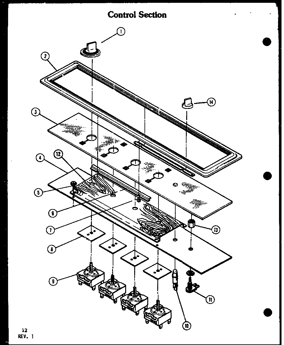 Amana AKD-1B/P85558-3S control section (akd-1b/p85558-2s) (akm-1b/p85549-2s) (akd-1b/p85558-3s) (akm-1b/p85549-3s) diagram