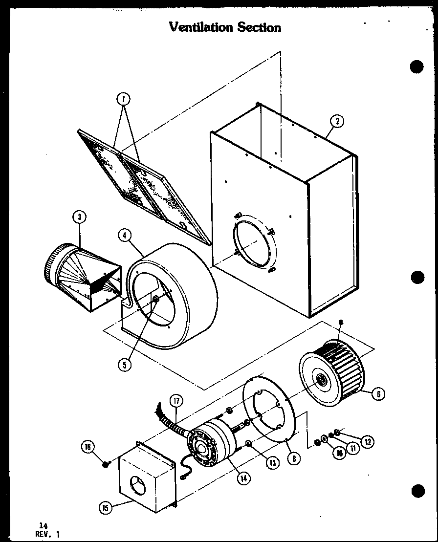 Amana AKD-1B/P85558-3S ventilation section (akd-1b/p85558-2s) (akd-1b/p85558-3s) diagram
