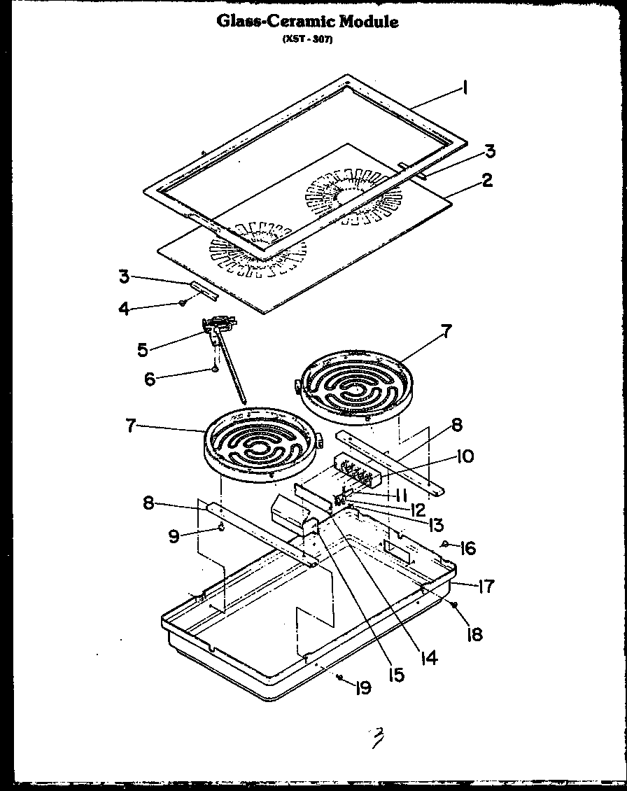 Modern Maid FET170 glass ceramic module (xst-307) diagram