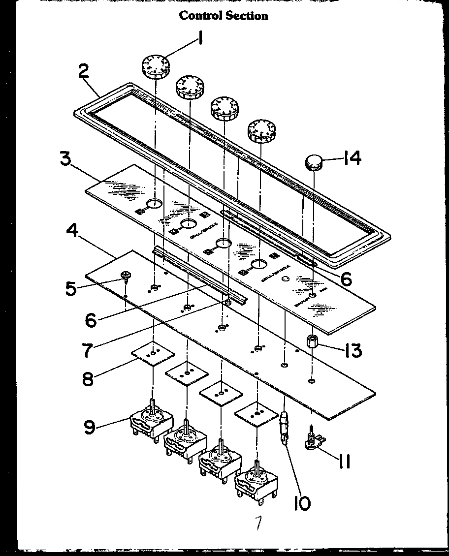 Modern Maid FET170 control section diagram