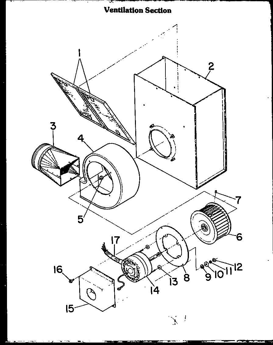 Modern Maid FET170 ventilation section diagram