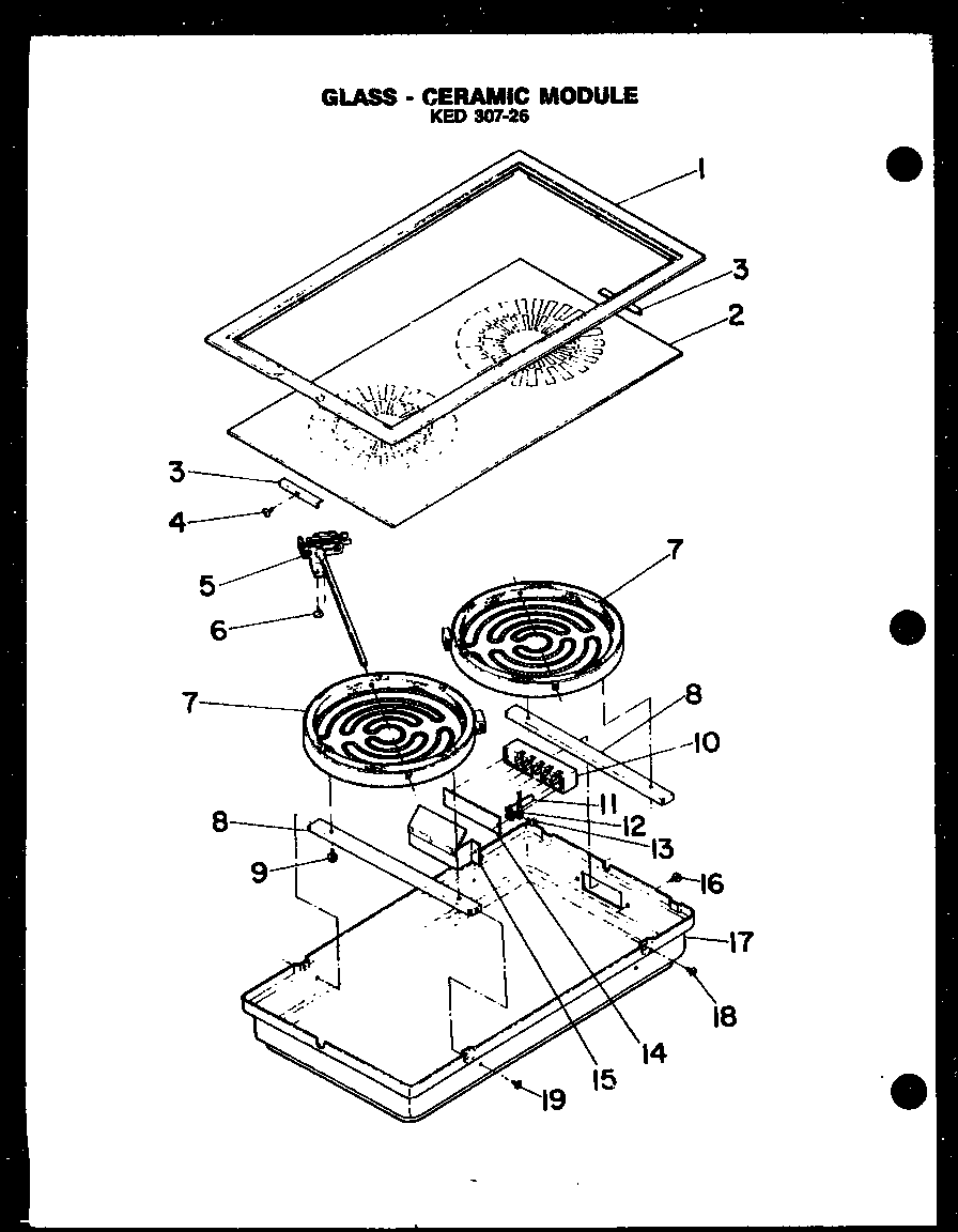 Caloric EDS648 glass - ceramic module ked 307-26 diagram