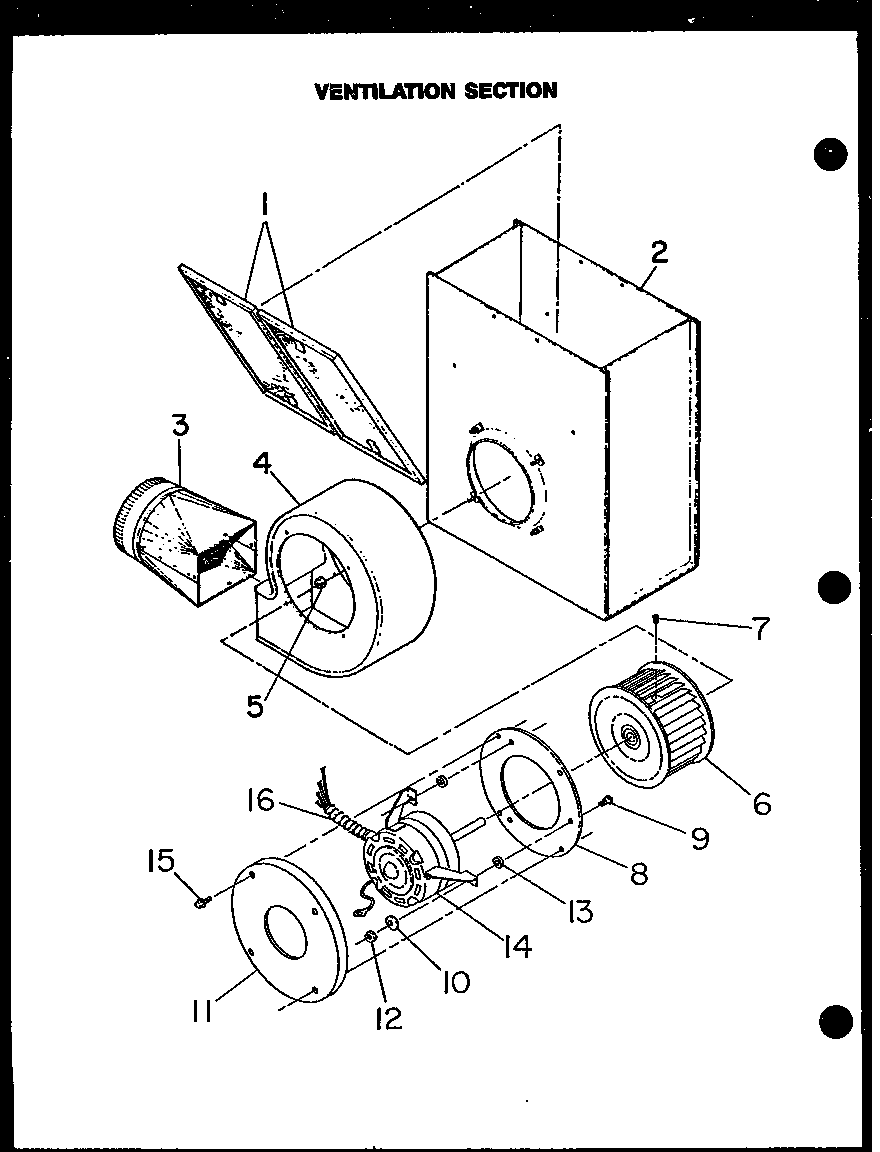 Caloric EDS648 ventilation section diagram