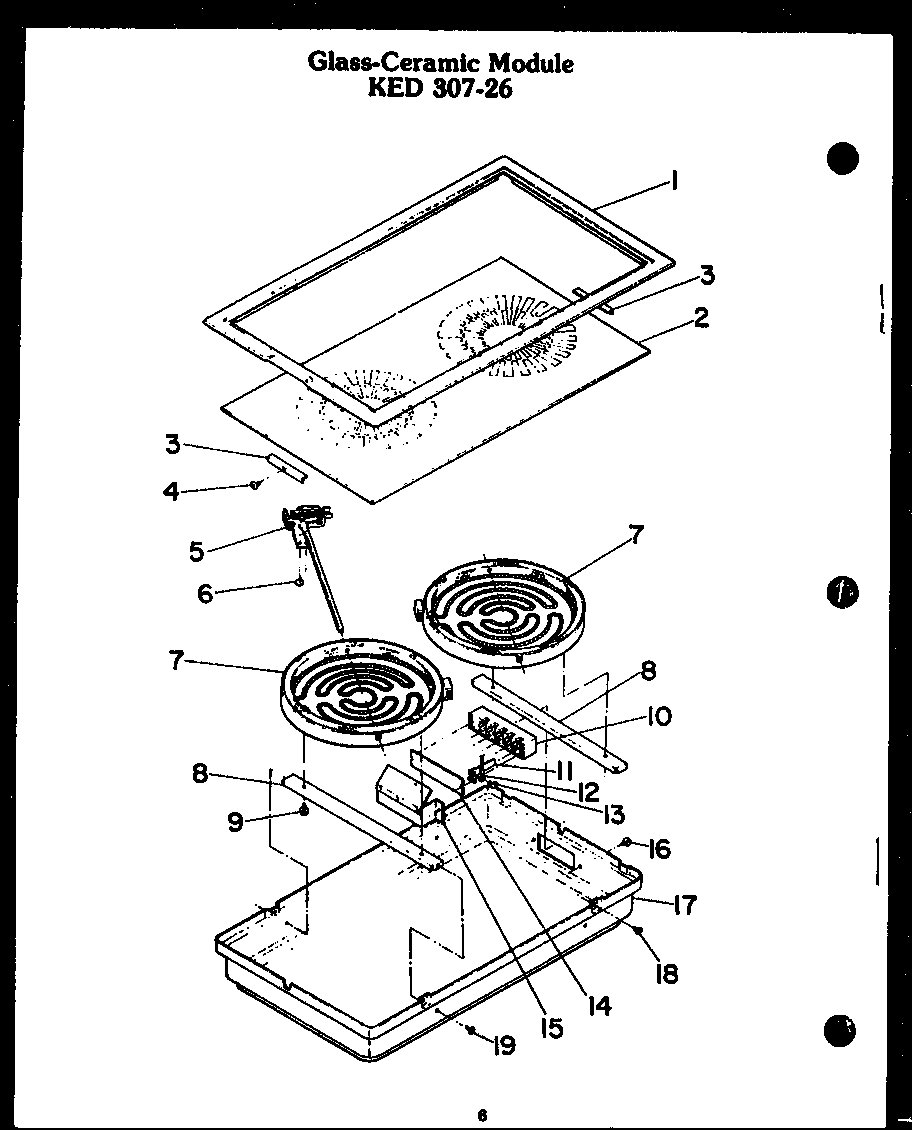Caloric EDR648 glass-ceramic module diagram