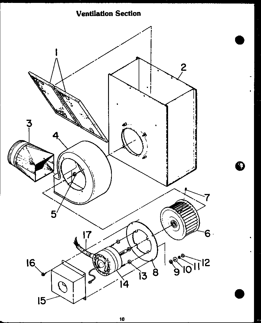 Caloric EDR648 ventillation section diagram