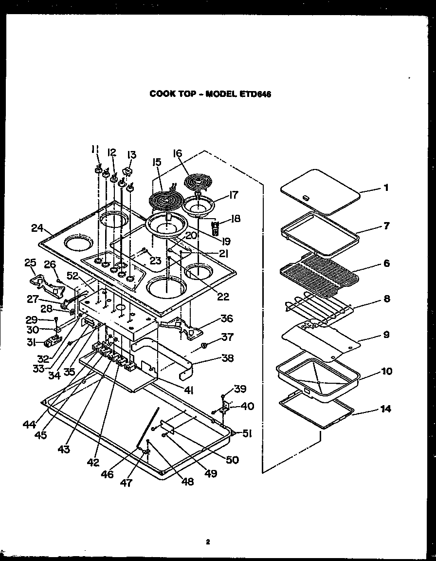 Caloric ETD643 (etd646) diagram