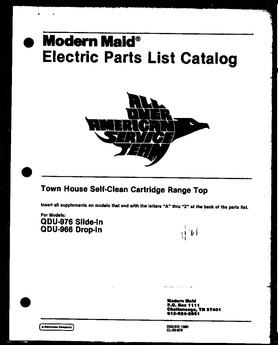 Modern Maid QDU-976 (qdu-976a) diagram
