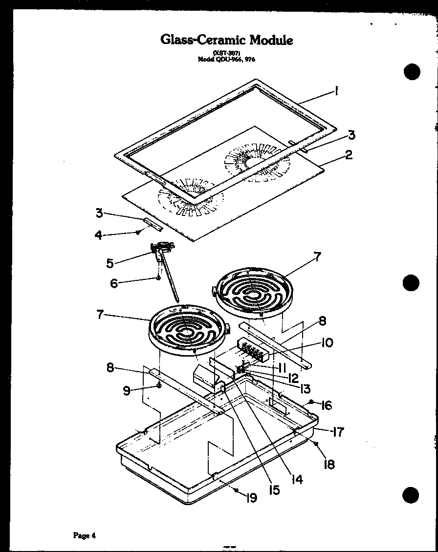 Modern Maid QDU-976 glass-ceramic module (qdu-966) (qdu-976) diagram