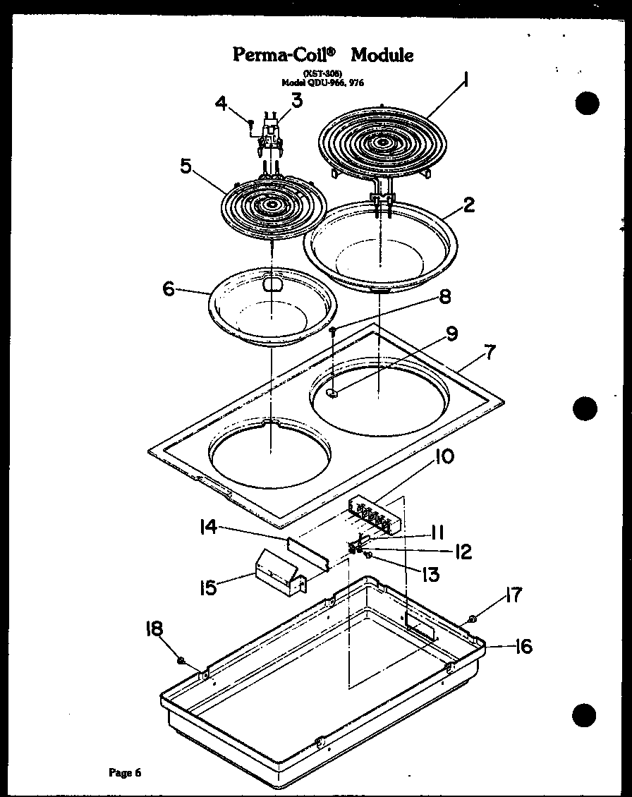 Modern Maid QDU-976 perma-coil module (qdu-966) (qdu-976) diagram