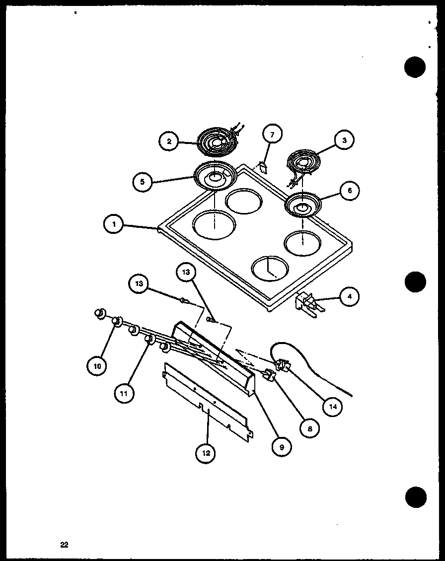 Amana CBE26DBL/P1137947NL cooktop diagram
