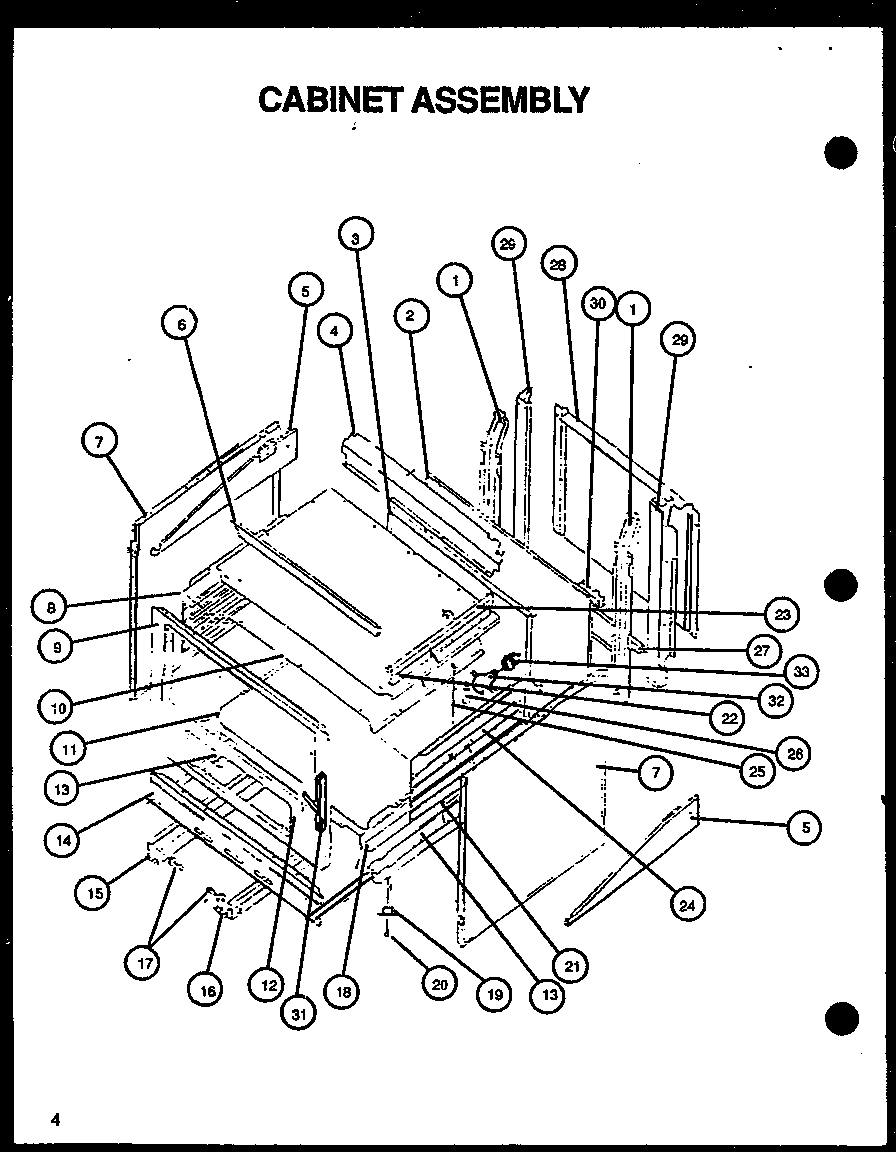 Amana SBE56FXW/P1137959NW cabinet assembly diagram