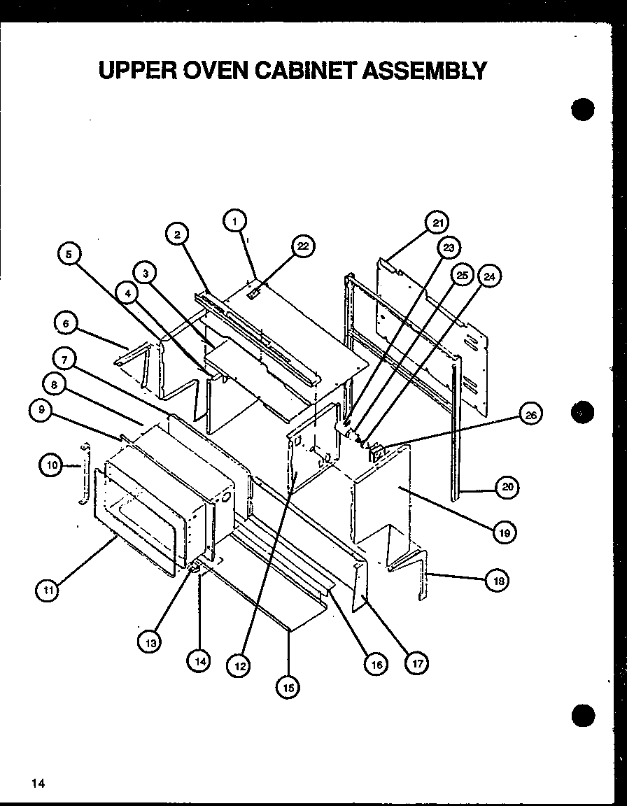 Amana SBE56FXW/P1137959NW upper oven cabinet assembly diagram