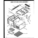 Modern Maid XST229/P1133266N main top and oven assembly (fdu1862ww/p1131909) (fdu1862b/p1131908) diagram