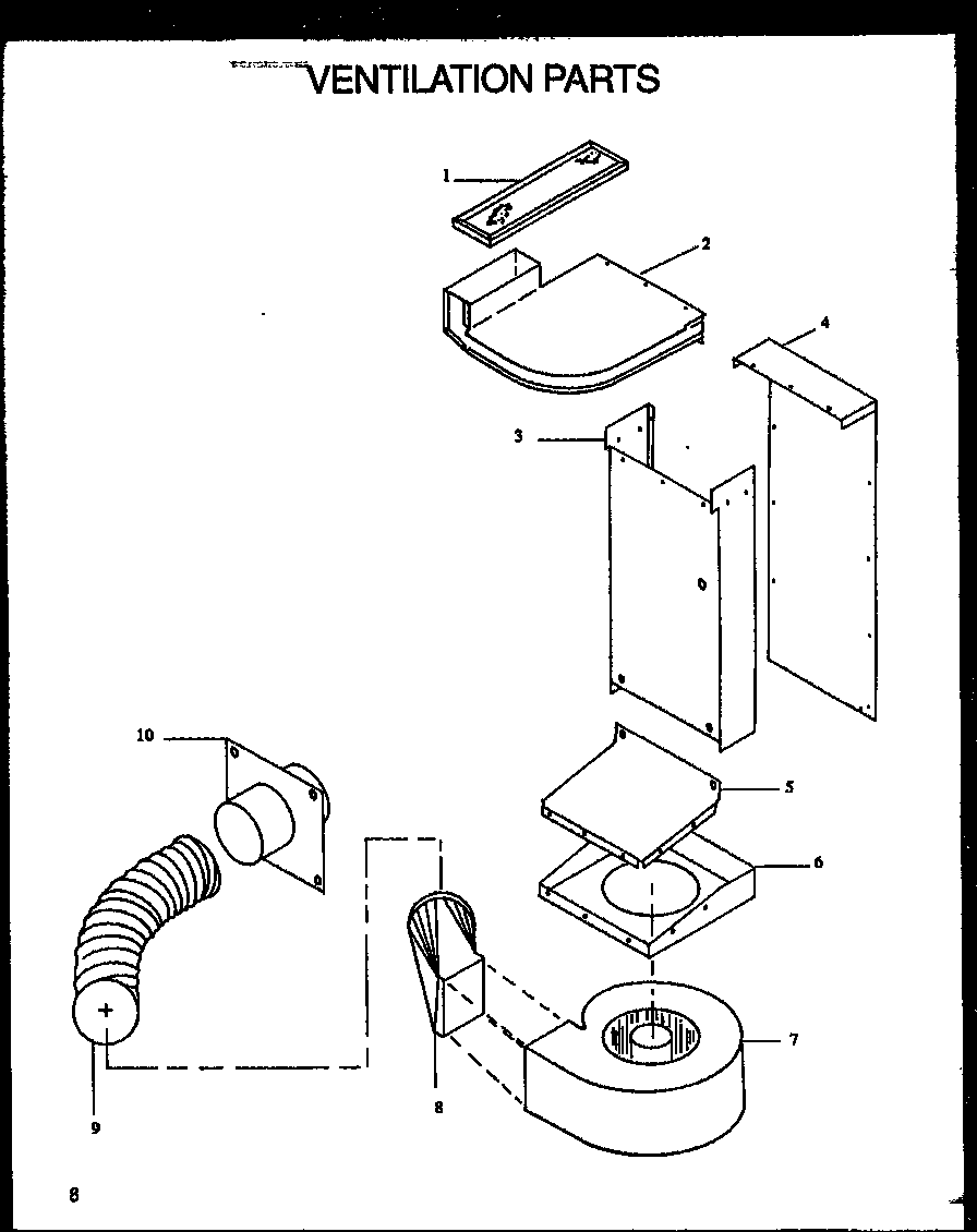 Modern Maid XST229/P1133266N ventilation parts (fdu1862ww/p1131909) (fdu1862b/p1131908) diagram