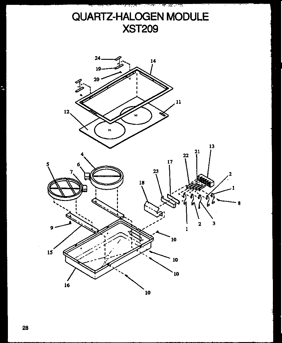 Modern Maid XST229/P1133266N quartz-halogen module (xst2092w/p1133345nw) (xst2092w/p1100203) (xst2092b/p1100204) (xst2092b/p1133345nb) (xst2092k/p1100202) (xst2092k/p1133345nk) diagram
