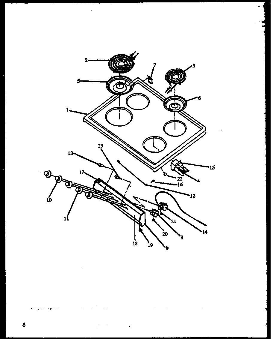 Caloric EBE22AA0CEH-P1142442NW cooktop diagram