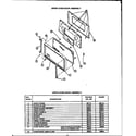 Caloric EHA315 upper oven door assembly (eha394) (eja394) (eha395) (eja395) (eja397) diagram