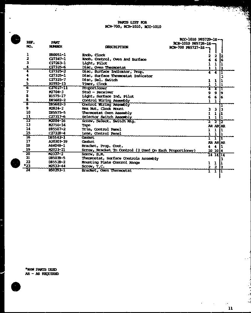 Amana RCR-700/P85727-1S (rcr-700/p85727-1s) (rcr-1010/p85728-1s) (rcc-1010/p85729-1s) diagram